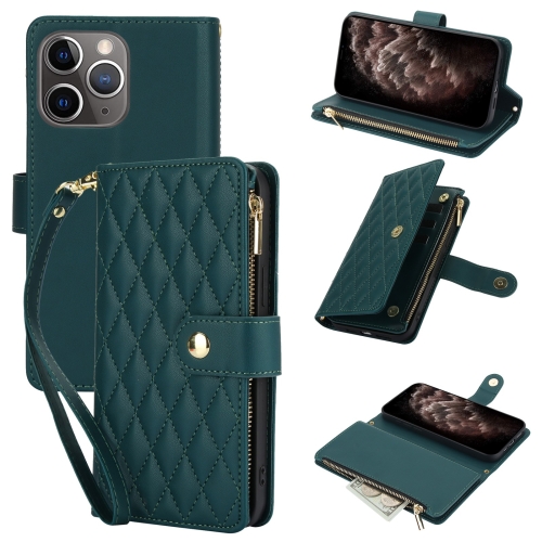 For iPhone 11 Pro Max YM016 Rhombic Zipper Card Wallet Leather Phone Case with Lanyard(Green)
For iPhone 11 Pro Max YM016 Rhombic Zipper Card Wallet Leather Phone Case with Lanyard(Green)