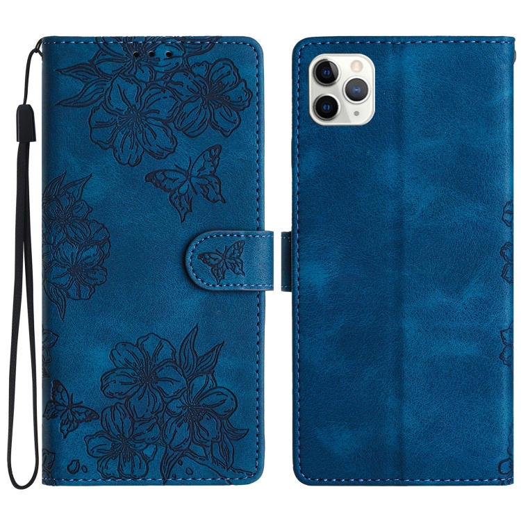 For iPhone 11 Pro Max Cherry Blossom Butterfly Skin Feel Embossed PU Phone Case(Blue)
For iPhone 11 Pro Max Cherry Blossom Butterfly Skin Feel Embossed PU Phone Case(Blue)