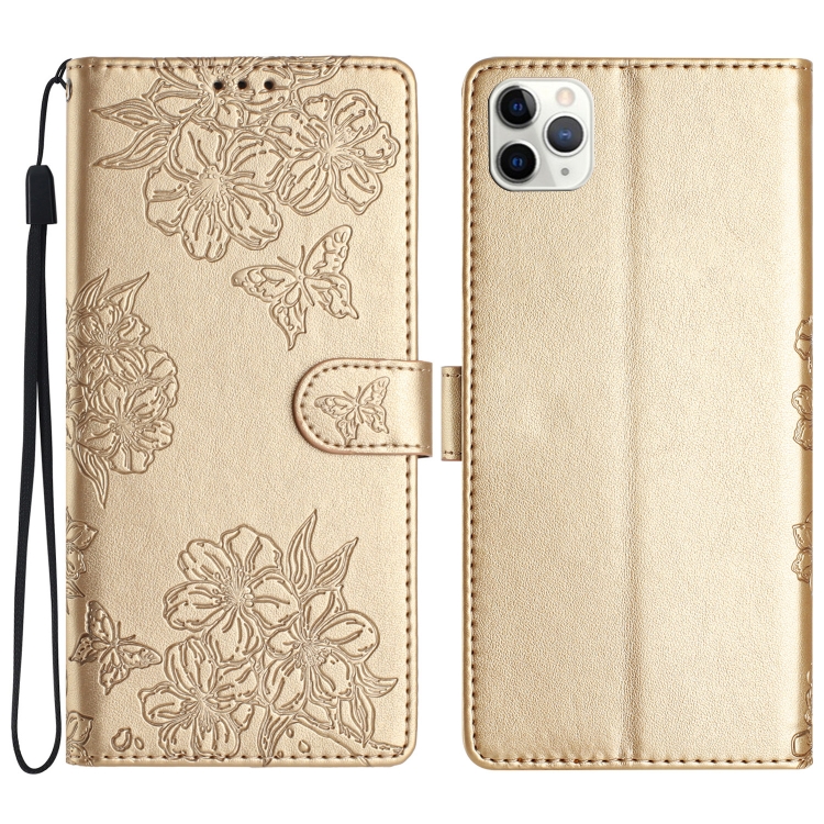 For iPhone 11 Pro Max Cherry Blossom Butterfly Skin Feel Embossed PU Phone Case(Gold)
For iPhone 11 Pro Max Cherry Blossom Butterfly Skin Feel Embossed PU Phone Case(Gold)