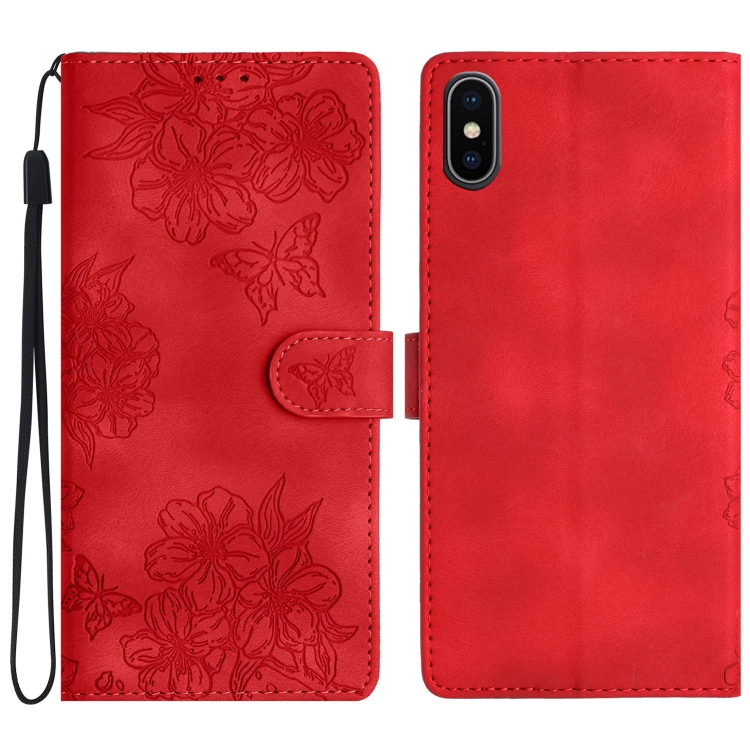 For iPhone XS Max Cherry Blossom Butterfly Skin Feel Embossed PU Phone Case(Red)
For iPhone XS Max Cherry Blossom Butterfly Skin Feel Embossed PU Phone Case(Red)