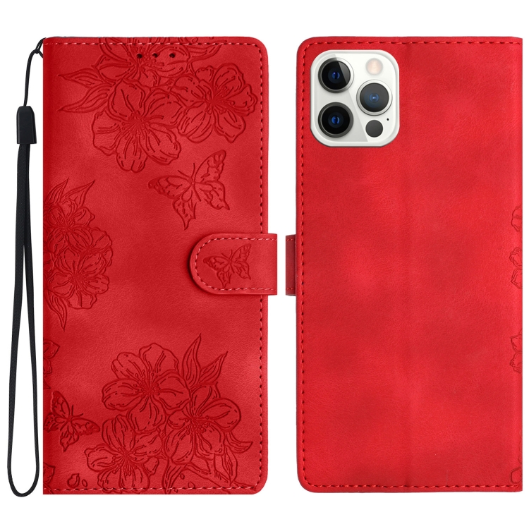 For iPhone 16 Pro Cherry Blossom Butterfly Skin Feel Embossed PU Phone Case(Red)
For iPhone 16 Pro Cherry Blossom Butterfly Skin Feel Embossed PU Phone Case(Red)