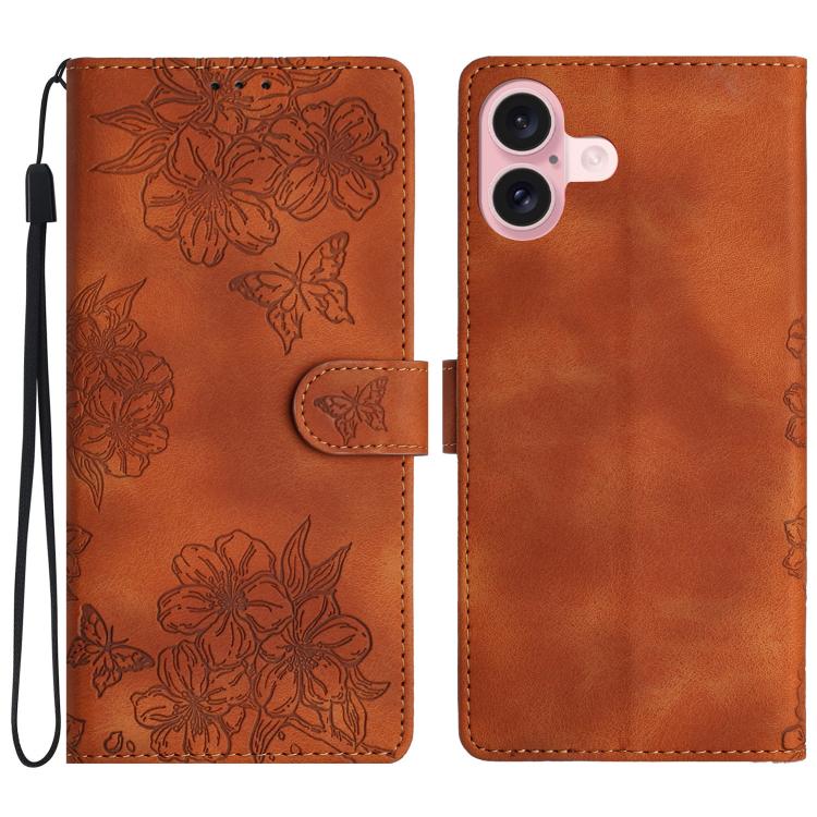 For iPhone 17 Cherry Blossom Butterfly Skin Feel Embossed PU Phone Case(Brown)
For iPhone 17 Cherry Blossom Butterfly Skin Feel Embossed PU Phone Case(Brown)
