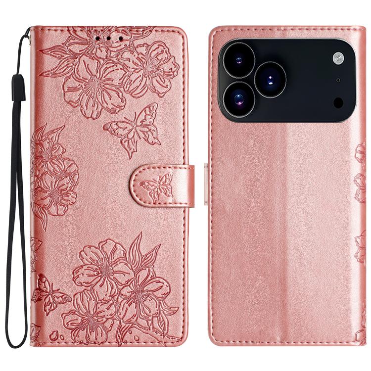 For iPhone 17 Pro Cherry Blossom Butterfly Skin Feel Embossed PU Phone Case(Rose Gold)
For iPhone 17 Pro Cherry Blossom Butterfly Skin Feel Embossed PU Phone Case(Rose Gold)