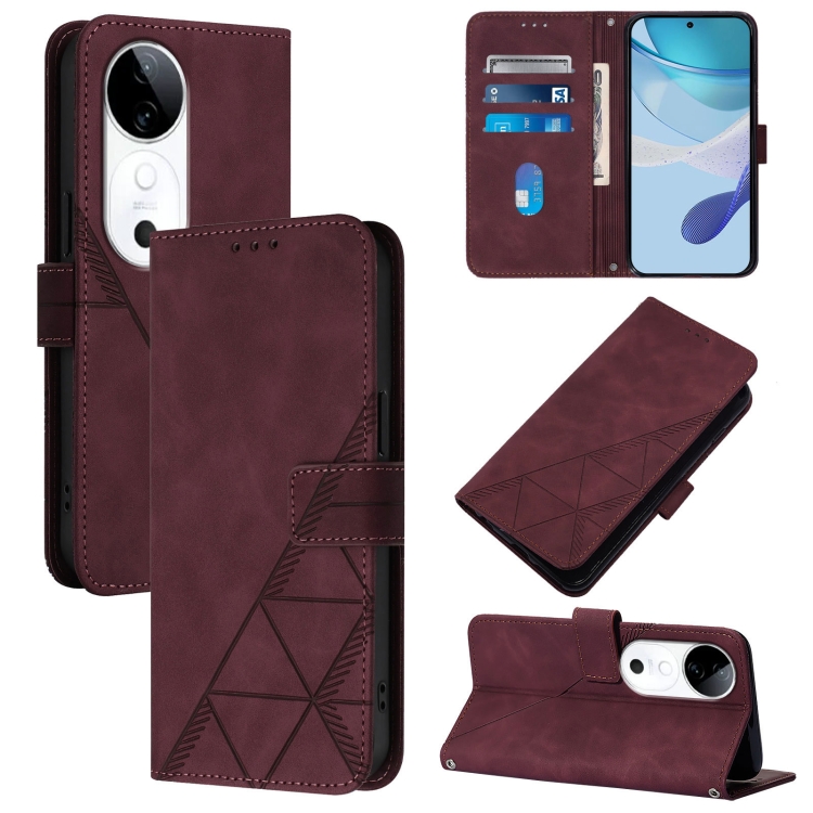For vivo S19 Crossbody 3D Embossed Flip Leather Phone Case(Wine Red)
For vivo S19 Crossbody 3D Embossed Flip Leather Phone Case(Wine Red)