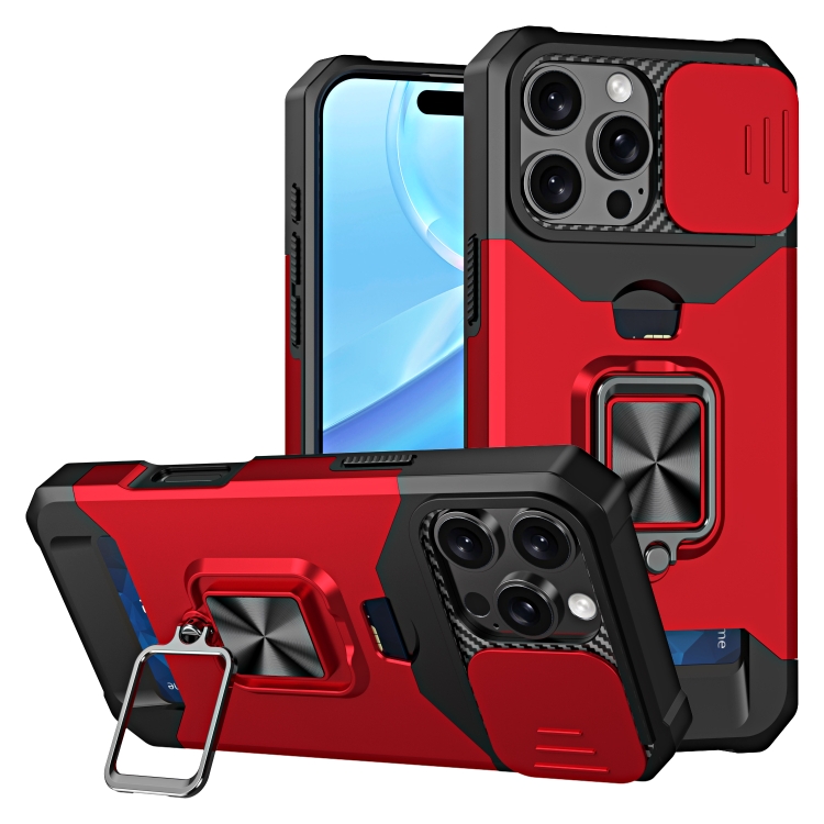 For iPhone 16 Pro Camera Shield Card Slot PC+TPU Phone Case(Red)
For iPhone 16 Pro Camera Shield Card Slot PC+TPU Phone Case(Red)