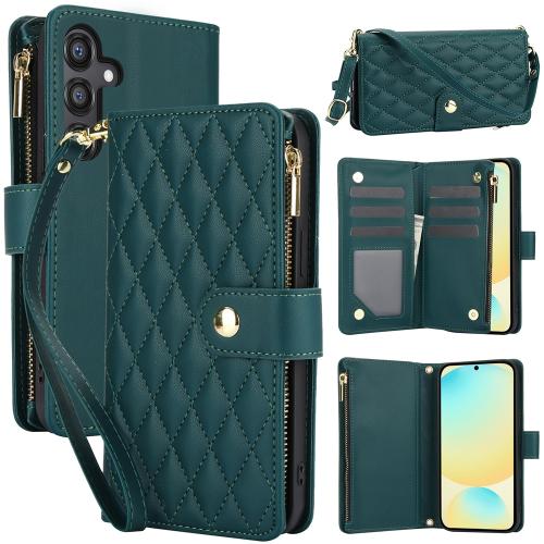For Samsung Galaxy S24 FE 5G YM016 Rhombic Zipper Card Wallet Leather Phone Case with Lanyard(Green)
For Samsung Galaxy S24 FE 5G YM016 Rhombic Zipper Card Wallet Leather Phone Case with Lanyard(Green)