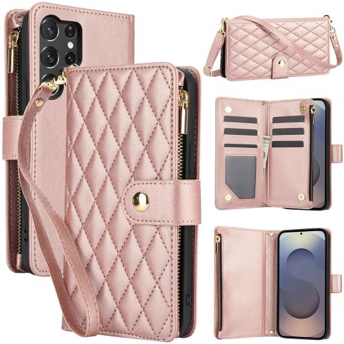 For Samsung Galaxy S25 Ultra 5G YM016 Rhombic Zipper Card Wallet Leather Phone Case with Lanyard(Rose Gold)
For Samsung Galaxy S25 Ultra 5G YM016 Rhombic Zipper Card Wallet Leather Phone Case with Lanyard(Rose Gold)