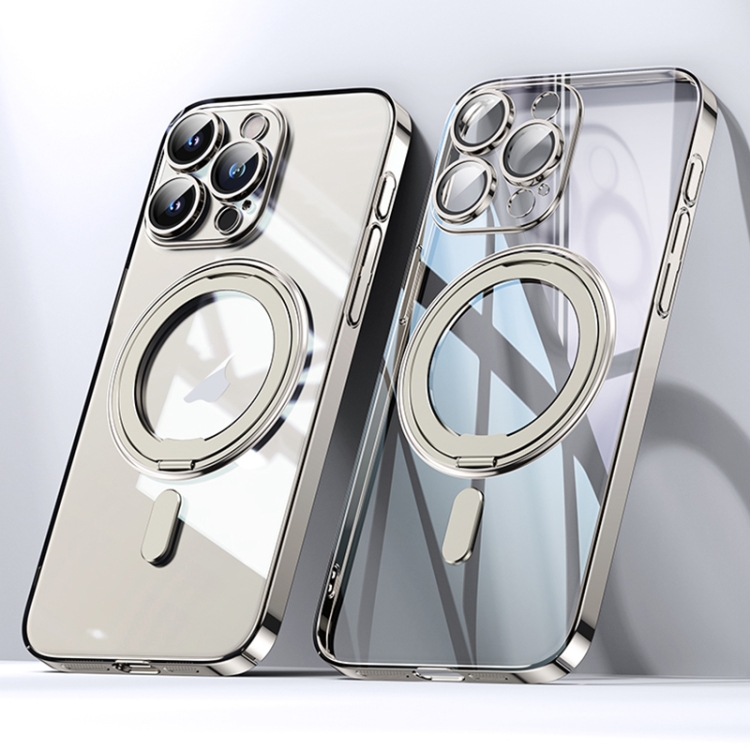 For iPhone 14 Pro Max Plating PC 360 Ring Holder Magsafe Phone Case(Clear Gold)
For iPhone 14 Pro Max Plating PC 360 Ring Holder Magsafe Phone Case(Clear Gold)
