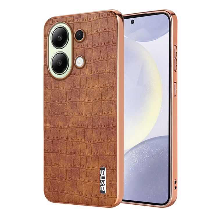 For Redmi Note 13 4G AZNS Electroplated Frame Crocodile Texture Full Coverage Phone Case(Brown)
For Redmi Note 13 4G AZNS Electroplated Frame Crocodile Texture Full Coverage Phone Case(Brown)
