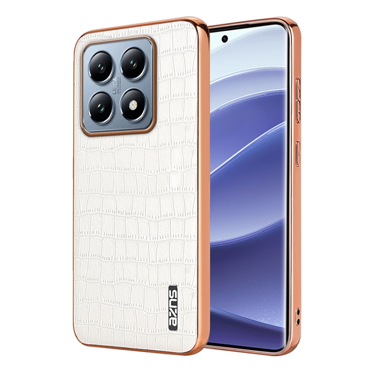 For Xiaomi 14T Pro AZNS Electroplated Frame Crocodile Texture Full Coverage Phone Case(White)
For Xiaomi 14T Pro AZNS Electroplated Frame Crocodile Texture Full Coverage Phone Case(White)