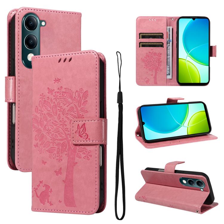 For vivo Y29S 5G / Y04 Tree & Cat Embossed Pattern Flip Leather Phone Case(Pink)
For vivo Y29S 5G / Y04 Tree & Cat Embossed Pattern Flip Leather Phone Case(Pink)