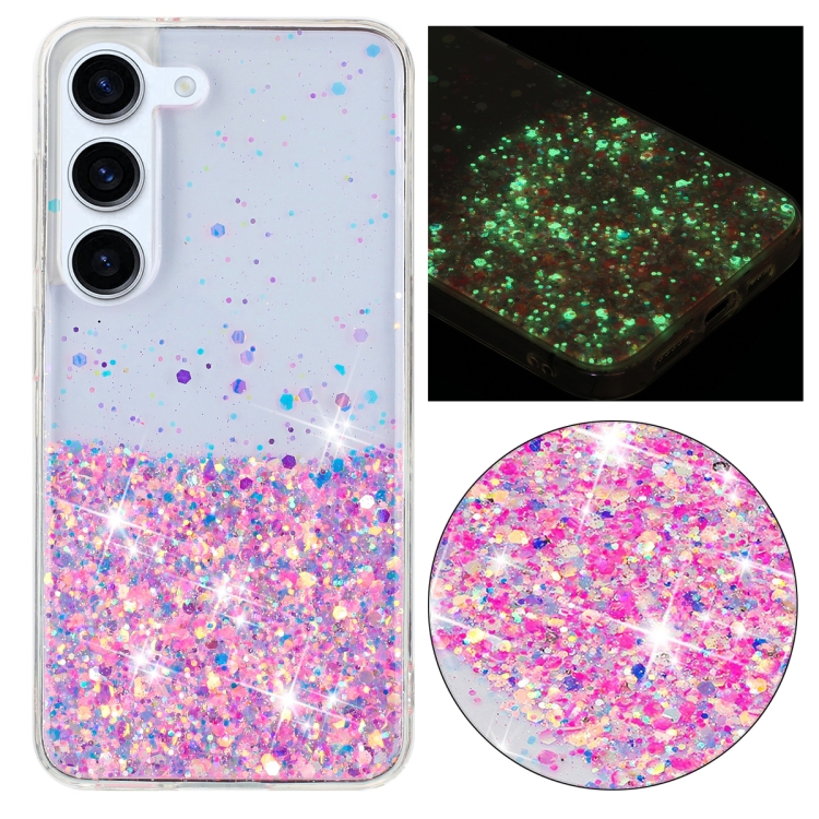 For Samsung Galaxy S23+ 5G Transparent Frame Noctilucent Glitter Powder TPU Phone Case(Pink)
For Samsung Galaxy S23+ 5G Transparent Frame Noctilucent Glitter Powder TPU Phone Case(Pink)