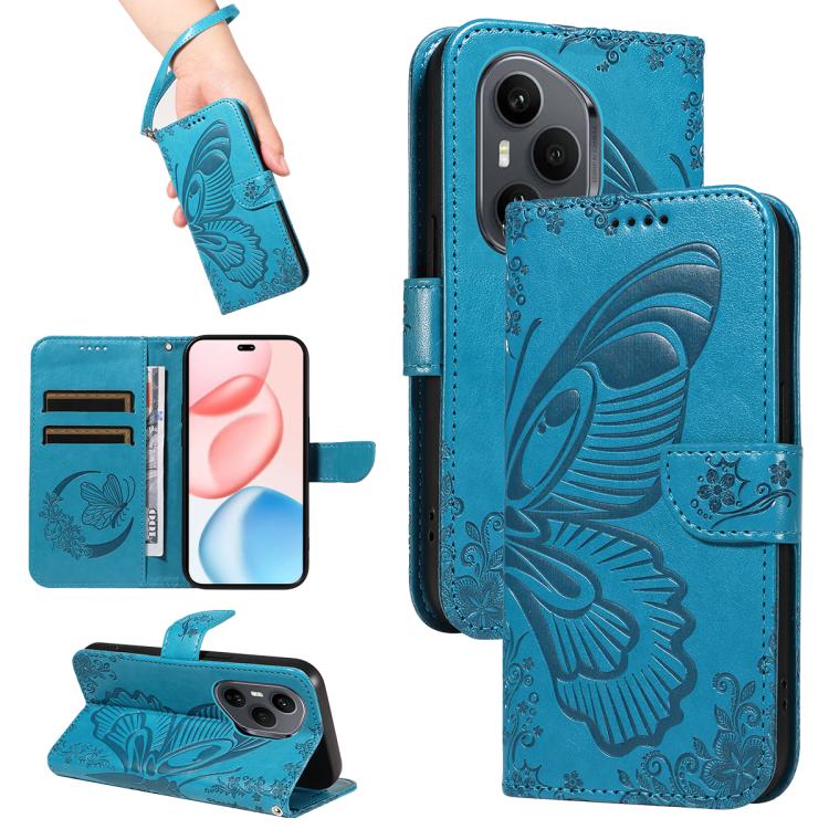 For Honor 400 Pro Global 160.8mm Swallowtail Butterfly Embossed Leather Phone Case(Blue)
For Honor 400 Pro Global 160.8mm Swallowtail Butterfly Embossed Leather Phone Case(Blue)