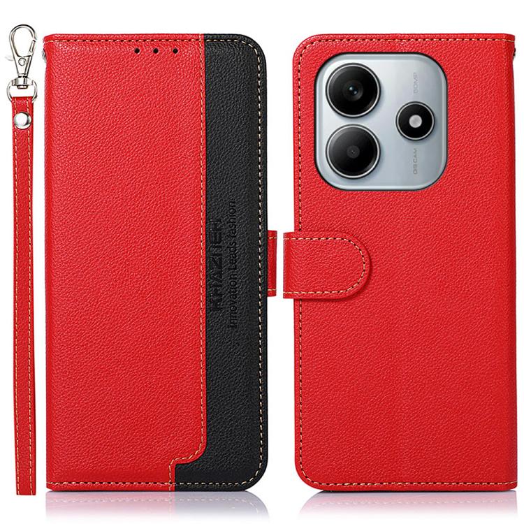 For Redmi Note 14 4G 164.84mm KHAZNEH Litchi Texture Leather RFID Phone Case(Red)
For Redmi Note 14 4G 164.84mm KHAZNEH Litchi Texture Leather RFID Phone Case(Red)