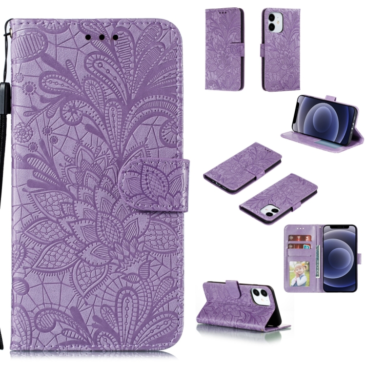 For iPhone 12 mini Lace Flower Horizontal Flip Leather Case with Holder & Card Slots & Wallet & Photo Frame(Purple)
For iPhone 12 mini Lace Flower Horizontal Flip Leather Case with Holder & Card Slots & Wallet & Photo Frame(Purple)