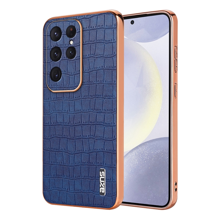 For Samsung Galaxy S25 Ultra 5G AZNS Electroplated Frame Crocodile Texture Full Coverage Phone Case(Blue)
For Samsung Galaxy S25 Ultra 5G AZNS Electroplated Frame Crocodile Texture Full Coverage Phone Case(Blue)