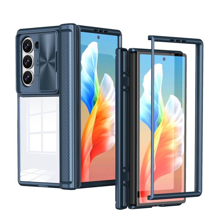 For Samsung Galaxy Z Fold6 5G Transparent Tempered Glass Shockproof Folding Phone Case with Hinge(Navy Blue)
For Samsung Galaxy Z Fold6 5G Transparent Tempered Glass Shockproof Folding Phone Case with Hinge(Navy Blue)
