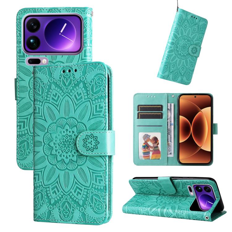 For Xiaomi 17 Pro Max Embossed Sunflower Leather Phone Case(Green)
For Xiaomi 17 Pro Max Embossed Sunflower Leather Phone Case(Green)