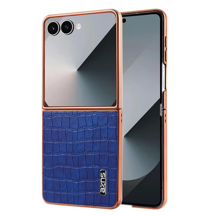 For Samsung Galaxy Z Flip7 5G AZNS Electroplated Frame Crocodile Texture Full Coverage Phone Case(Blue)
For Samsung Galaxy Z Flip7 5G AZNS Electroplated Frame Crocodile Texture Full Coverage Phone Case(Blue)