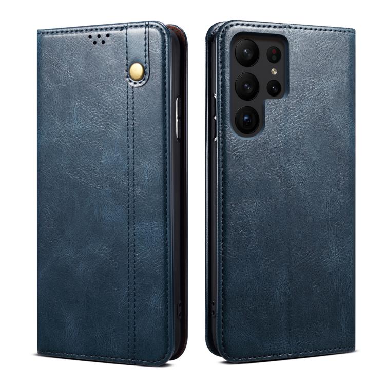 For Samsung Galaxy S26 Ultra 5G Oil Wax Crazy Horse Texture Leather Phone Case(Blue)
For Samsung Galaxy S26 Ultra 5G Oil Wax Crazy Horse Texture Leather Phone Case(Blue)