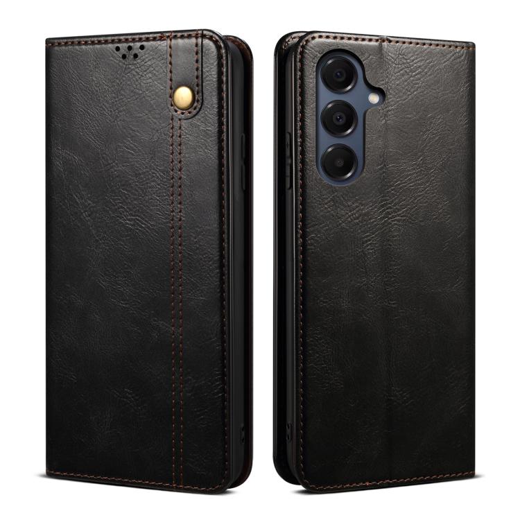 For Samsung Galaxy S26 5G Oil Wax Crazy Horse Texture Leather Phone Case(Black)
For Samsung Galaxy S26 5G Oil Wax Crazy Horse Texture Leather Phone Case(Black)