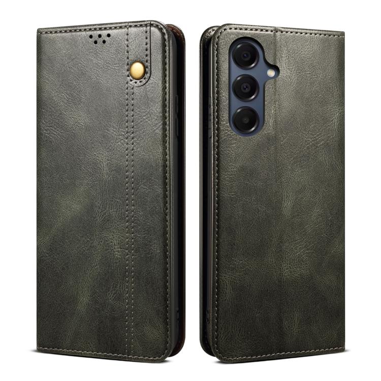 For Samsung Galaxy S26 5G Oil Wax Crazy Horse Texture Leather Phone Case(Green)
For Samsung Galaxy S26 5G Oil Wax Crazy Horse Texture Leather Phone Case(Green)