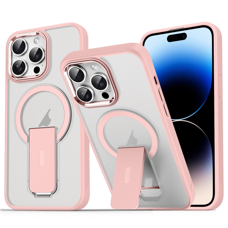 For iPhone 14 Pro Acrylic Hybrid TPU MagSafe Holder Phone Case(Pink)
For iPhone 14 Pro Acrylic Hybrid TPU MagSafe Holder Phone Case(Pink)
