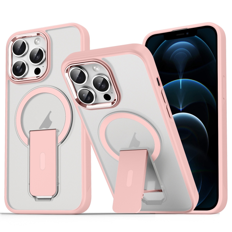 For iPhone 12 Pro Max Acrylic Hybrid TPU MagSafe Holder Phone Case(Pink)
For iPhone 12 Pro Max Acrylic Hybrid TPU MagSafe Holder Phone Case(Pink)