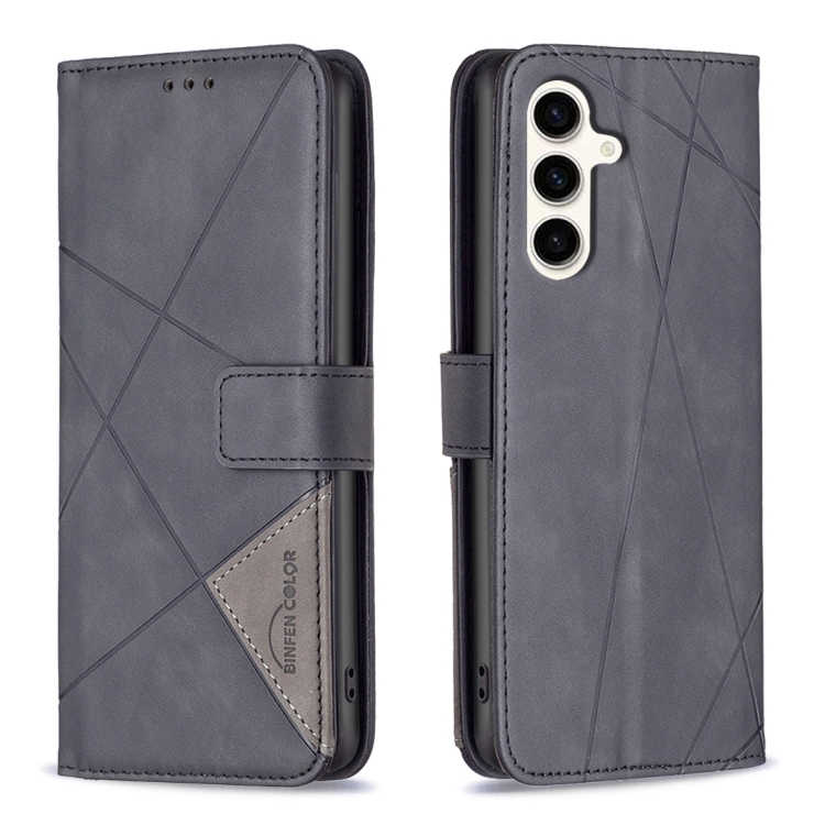 For Samsung Galaxy S24 FE 5G Magnetic Buckle Rhombus Texture Leather Phone Case(Black)
For Samsung Galaxy S24 FE 5G Magnetic Buckle Rhombus Texture Leather Phone Case(Black)