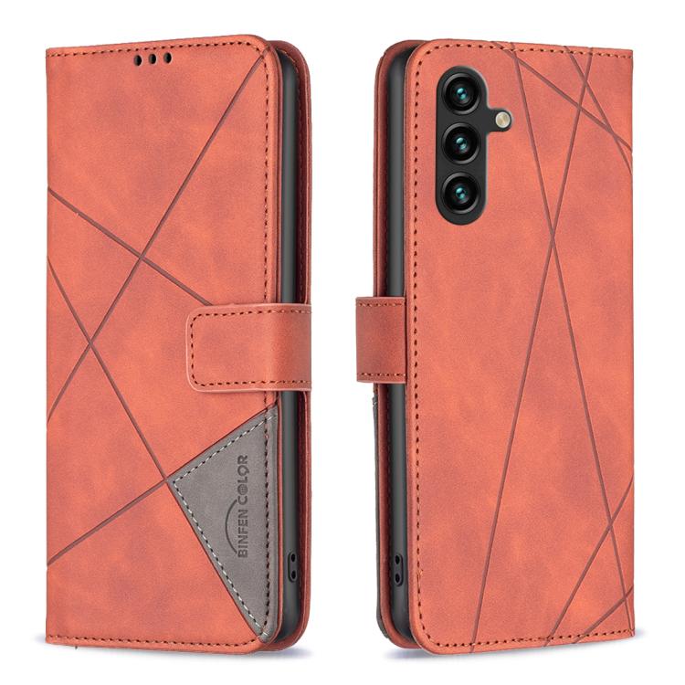 For Samsung Galaxy S25 FE 5G Magnetic Buckle Rhombus Texture Leather Phone Case(Brown)
For Samsung Galaxy S25 FE 5G Magnetic Buckle Rhombus Texture Leather Phone Case(Brown)