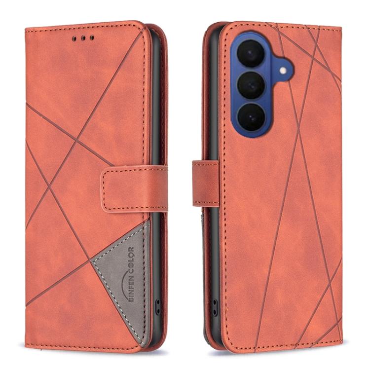 For Samsung Galaxy S26 Pro 5G Magnetic Buckle Rhombus Texture Leather Phone Case(Brown)
For Samsung Galaxy S26 Pro 5G Magnetic Buckle Rhombus Texture Leather Phone Case(Brown)