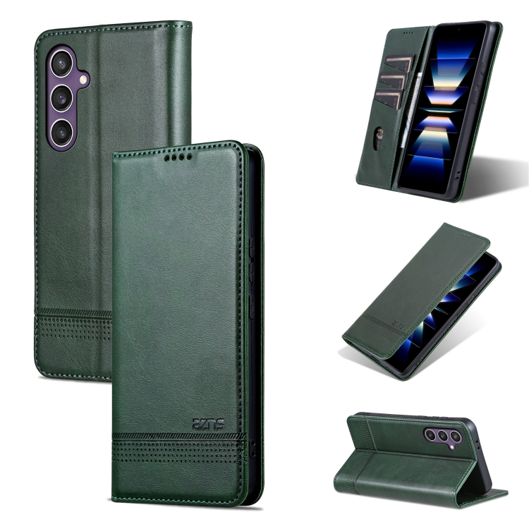 For Samsung Galaxy S24 FE 5G AZNS Magnetic Calf Texture Flip Leather Phone Case(Dark Green)
For Samsung Galaxy S24 FE 5G AZNS Magnetic Calf Texture Flip Leather Phone Case(Dark Green)