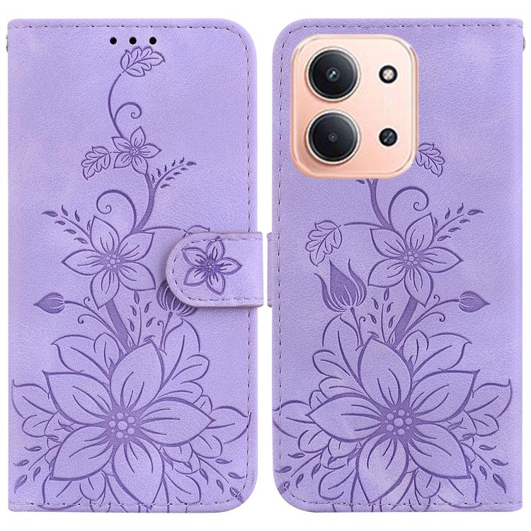 For Redmi 15C 5G / 4G EU 173mm / Poco C85 5G Lily Embossed Leather Phone Case(Purple)
For Redmi 15C 5G / 4G EU 173mm / Poco C85 5G Lily Embossed Leather Phone Case(Purple)