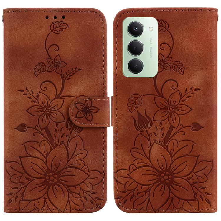 For Redmi 15 5G Global / 15 4G SEA 169.5mm Lily Embossed Leather Phone Case(Brown)
For Redmi 15 5G Global / 15 4G SEA 169.5mm Lily Embossed Leather Phone Case(Brown)