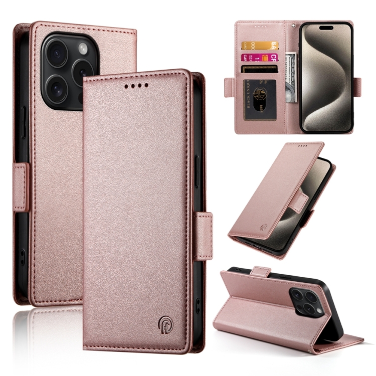 For iPhone 15 Pro Side Buckle Magnetic Frosted Leather Phone Case(Rose Gold)
For iPhone 15 Pro Side Buckle Magnetic Frosted Leather Phone Case(Rose Gold)