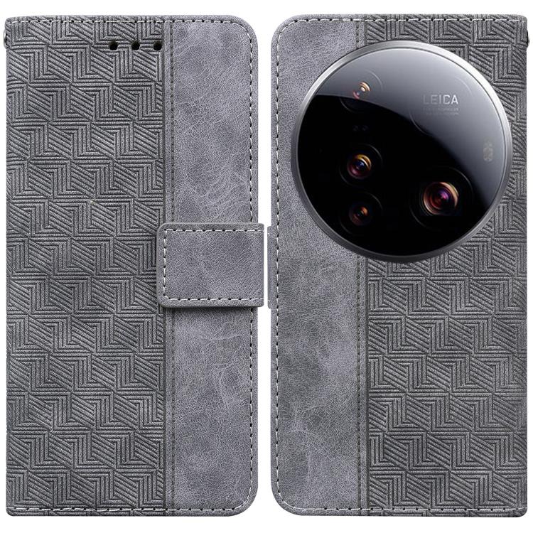 For Xiaomi 15 Ultra Geometric Embossed Leather Phone Case(Grey)
For Xiaomi 15 Ultra Geometric Embossed Leather Phone Case(Grey)