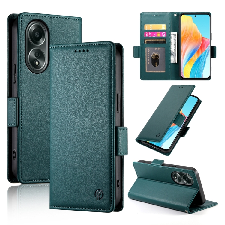 For OPPO A58 4G Global Side Buckle Magnetic Frosted Leather Phone Case(Dark Green)
For OPPO A58 4G Global Side Buckle Magnetic Frosted Leather Phone Case(Dark Green)
