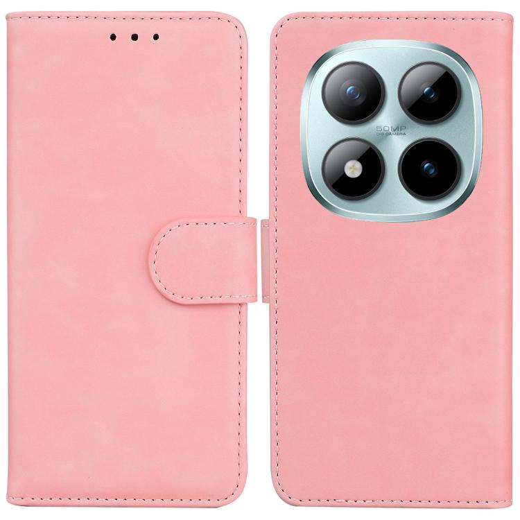 For Redmi Note 15 Pro 5G Global 163.6mm Skin Feel Pure Color Flip Leather Phone Case(Pink) 
For Redmi Note 15 Pro 5G Global 163.6mm Skin Feel Pure Color Flip Leather Phone Case(Pink)