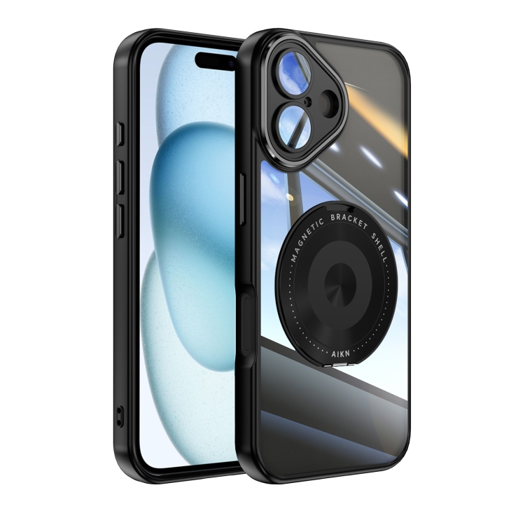 For iPhone 16 Plus 360 Holder Magsafe Acrylic Hybrid TPU Phone Case(Black)
For iPhone 16 Plus 360 Holder Magsafe Acrylic Hybrid TPU Phone Case(Black)