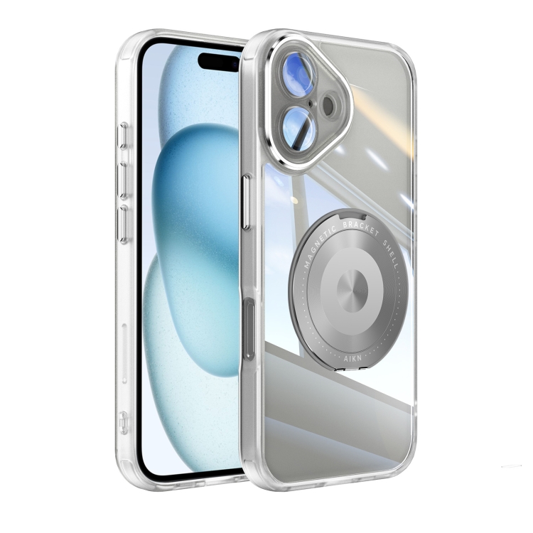 For iPhone 16 Plus 360 Holder Magsafe Acrylic Hybrid TPU Phone Case(Frosted White)
For iPhone 16 Plus 360 Holder Magsafe Acrylic Hybrid TPU Phone Case(Frosted White)