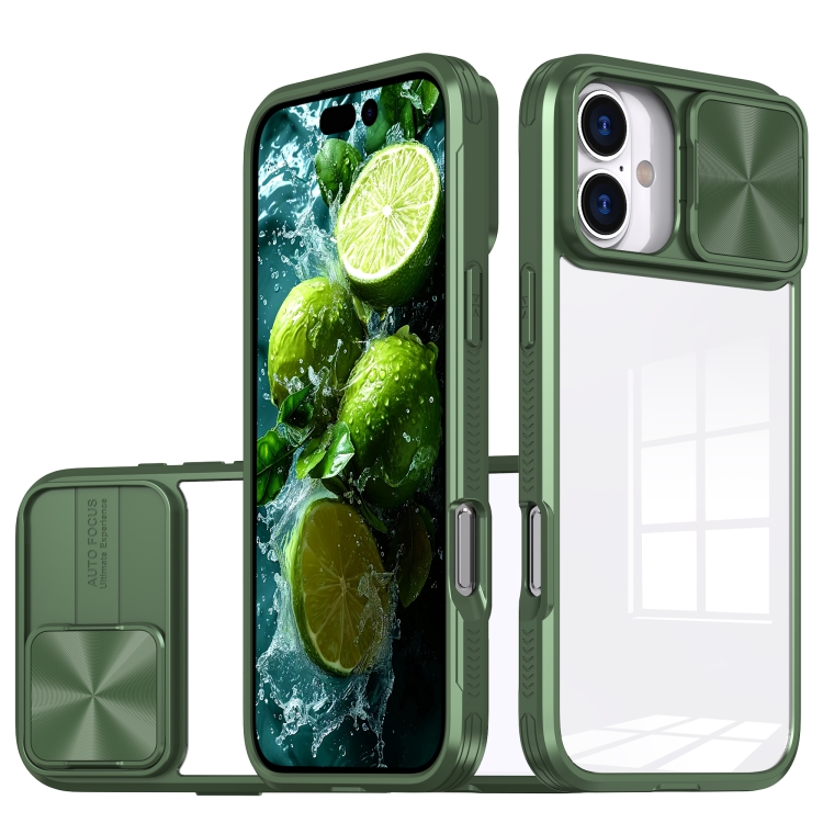 For iPhone 16 Plus Sliding Camshield Acrylic Hybrid TPU Phone Case(Olive Green)
For iPhone 16 Plus Sliding Camshield Acrylic Hybrid TPU Phone Case(Olive Green)