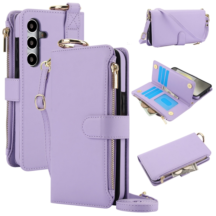 For Samsung Galaxy S24+ 5G Crossbody Ring Multifunctional Wallet Leather Phone Case(Purple)
For Samsung Galaxy S24+ 5G Crossbody Ring Multifunctional Wallet Leather Phone Case(Purple)