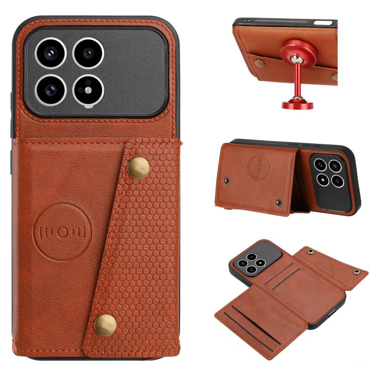 For Redmi K90/Poco F8 Pro Double Buckle Card Slots Magnetic Phone Case(Brown)
For Redmi K90/Poco F8 Pro Double Buckle Card Slots Magnetic Phone Case(Brown)