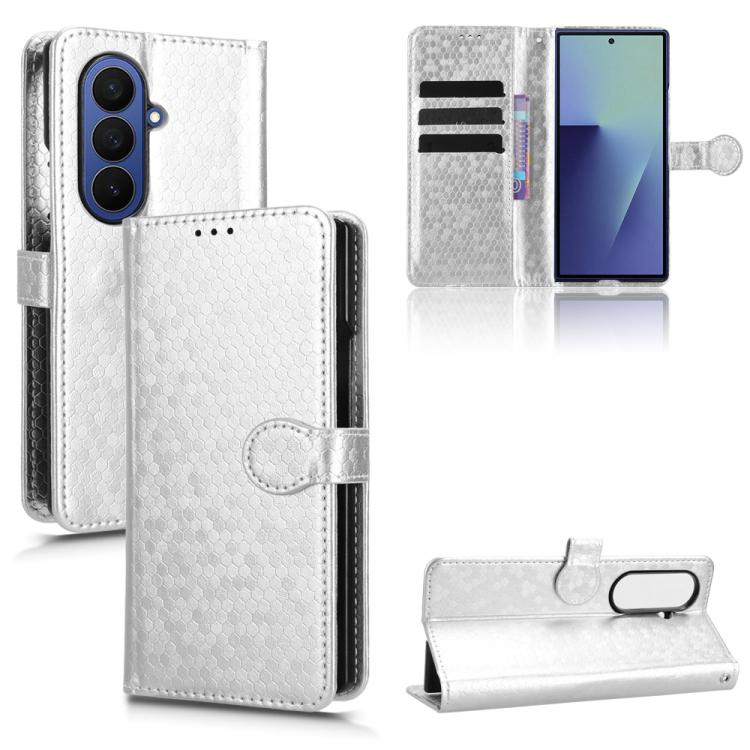 For Samsung Galaxy Z Fold7 5G Honeycomb Dot Texture Leather Phone Case(Silver) 
For Samsung Galaxy Z Fold7 5G Honeycomb Dot Texture Leather Phone Case(Silver)