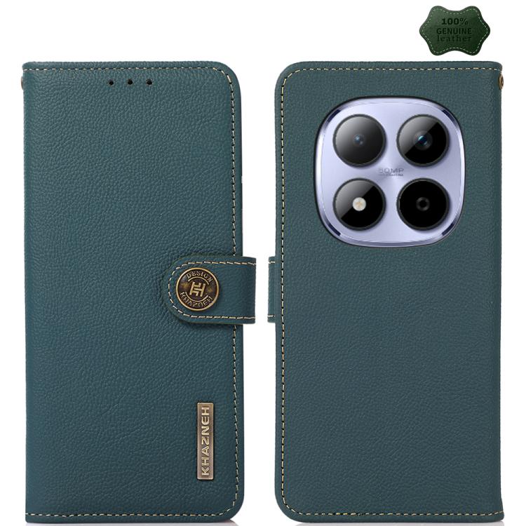 For Redmi Note 15 Pro+ 5G Global 163.3mm KHAZNEH Custer Texture RFID Genuine Leather Phone Case(Green)
For Redmi Note 15 Pro+ 5G Global 163.3mm KHAZNEH Custer Texture RFID Genuine Leather Phone Case(Green)
