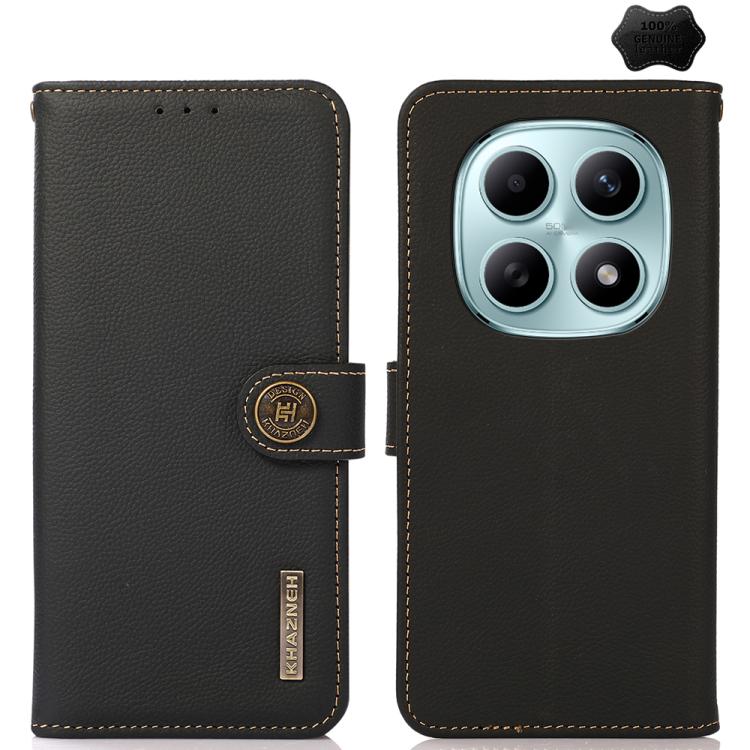 For Redmi Note 15 5G Global 164mm KHAZNEH Custer Texture RFID Genuine Leather Phone Case(Black)
For Redmi Note 15 5G Global 164mm KHAZNEH Custer Texture RFID Genuine Leather Phone Case(Black)