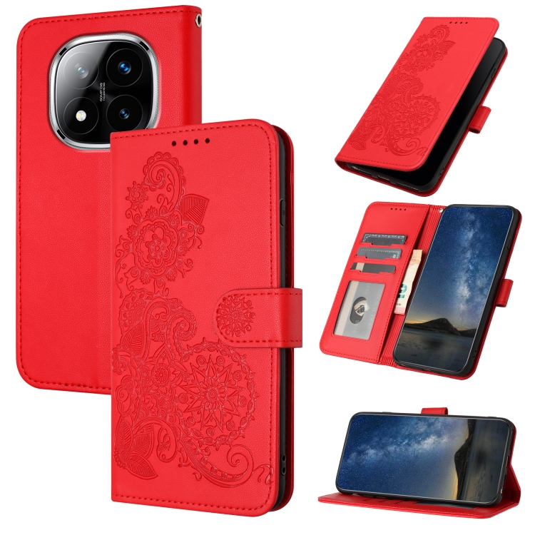 For Redmi Note 14 Pro+ 5G Datura Flower Embossed Flip Leather Phone Case(Red)
For Redmi Note 14 Pro+ 5G Datura Flower Embossed Flip Leather Phone Case(Red)