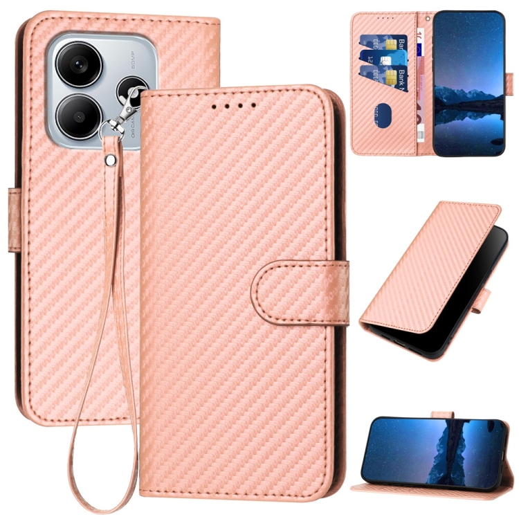 For Redmi Note 14 5G YX0070 Carbon Fiber Buckle Leather Phone Case with Lanyard(Pink)
For Redmi Note 14 5G YX0070 Carbon Fiber Buckle Leather Phone Case with Lanyard(Pink)