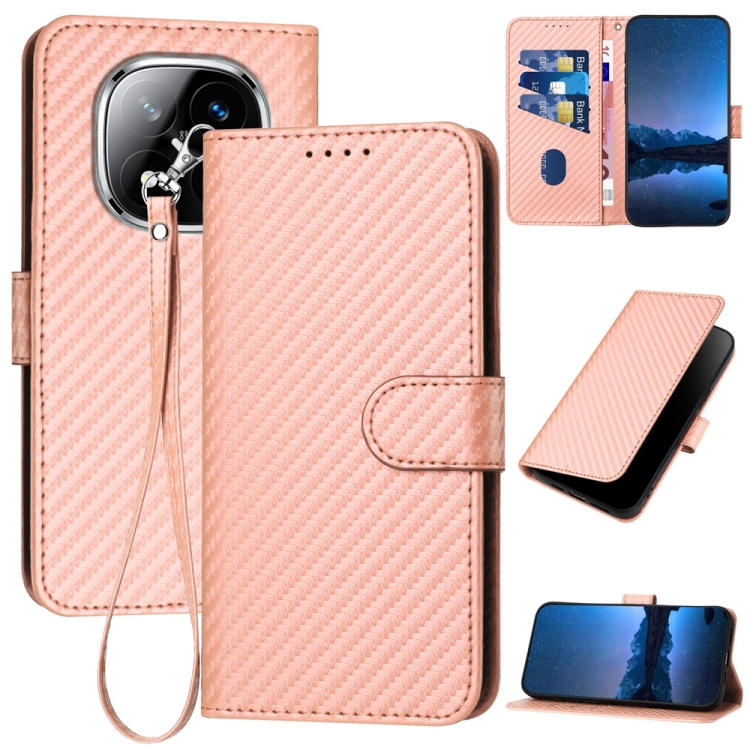 For Redmi Note 14 Pro+ 5G YX0070 Carbon Fiber Buckle Leather Phone Case with Lanyard(Pink)
For Redmi Note 14 Pro+ 5G YX0070 Carbon Fiber Buckle Leather Phone Case with Lanyard(Pink)