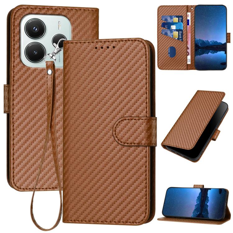 For Redmi Note 14 4G 164.84mm YX0070 Carbon Fiber Buckle Leather Phone Case with Lanyard(Coffee)
For Redmi Note 14 4G 164.84mm YX0070 Carbon Fiber Buckle Leather Phone Case with Lanyard(Coffee)
